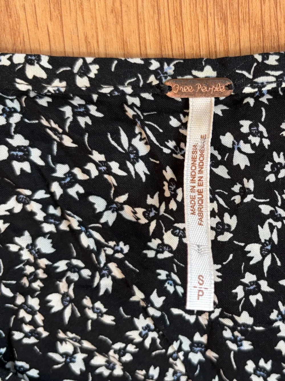 Free People Black and White One Fine Day Mini Dress Size s